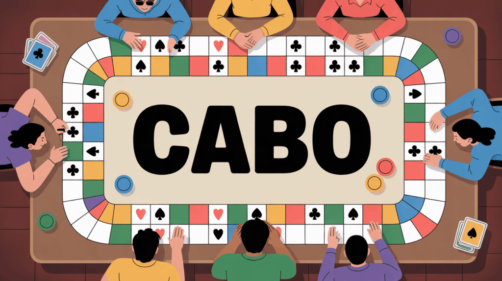 Cabo jeu de cartes : règles, variantes et astuces pour jouer facilement entre amis Cabo jeu de cartes silhouettes joueurs ambiance conviviale