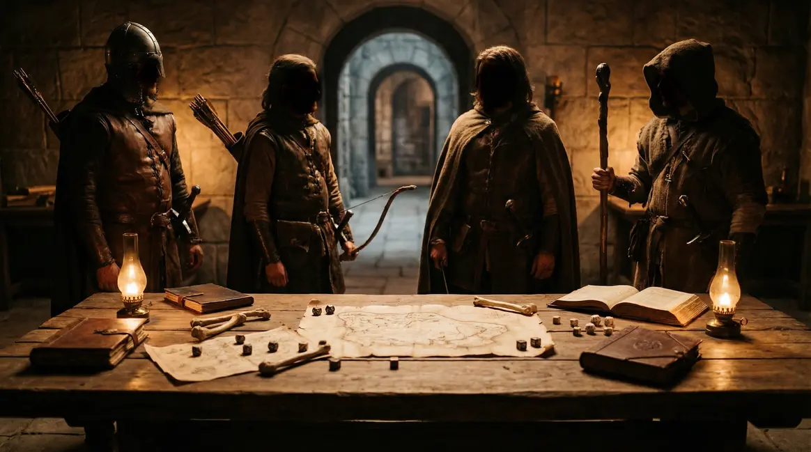 Classes D&D : le comparatif malin des rôles pour débuter ou briller en groupe Groupe d'aventuriers D&D 5e en pleine décision