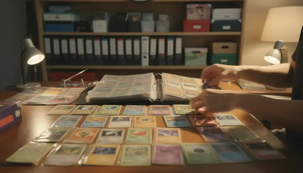 Cartes Pokémon rares : 6 clés pour estimer et protéger votre collection Table de collectionneur cartes Pokémon albums en organisation