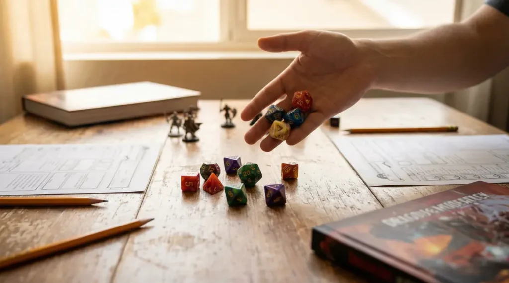 Dés JDR : conseils pratiques pour choisir, utiliser et préserver votre set ensemble de des jdr polyedriques sur table de jeu
