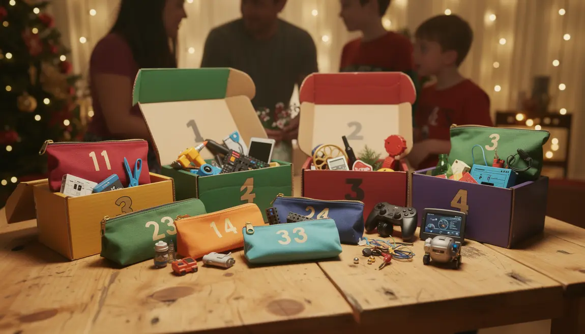 Calendrier de l’Avent geek 2025 : sélection, comparatif et astuces pour passionnés Calendrier de l’Avent geek 2025, surprises variées sur une table en décembre