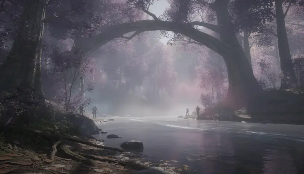 Bois pourpre Clair Obscur : 5 clés pour booster vos chromas et réussir la fontaine Foret Bois Pourpre arche riviere joueurs