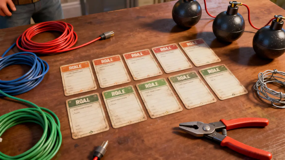 Time Bomb Evolution : découvrez pourquoi ce jeu à rôles cachés fait l’unanimité Vue dessus composants Time Bomb Evolution rôles câbles