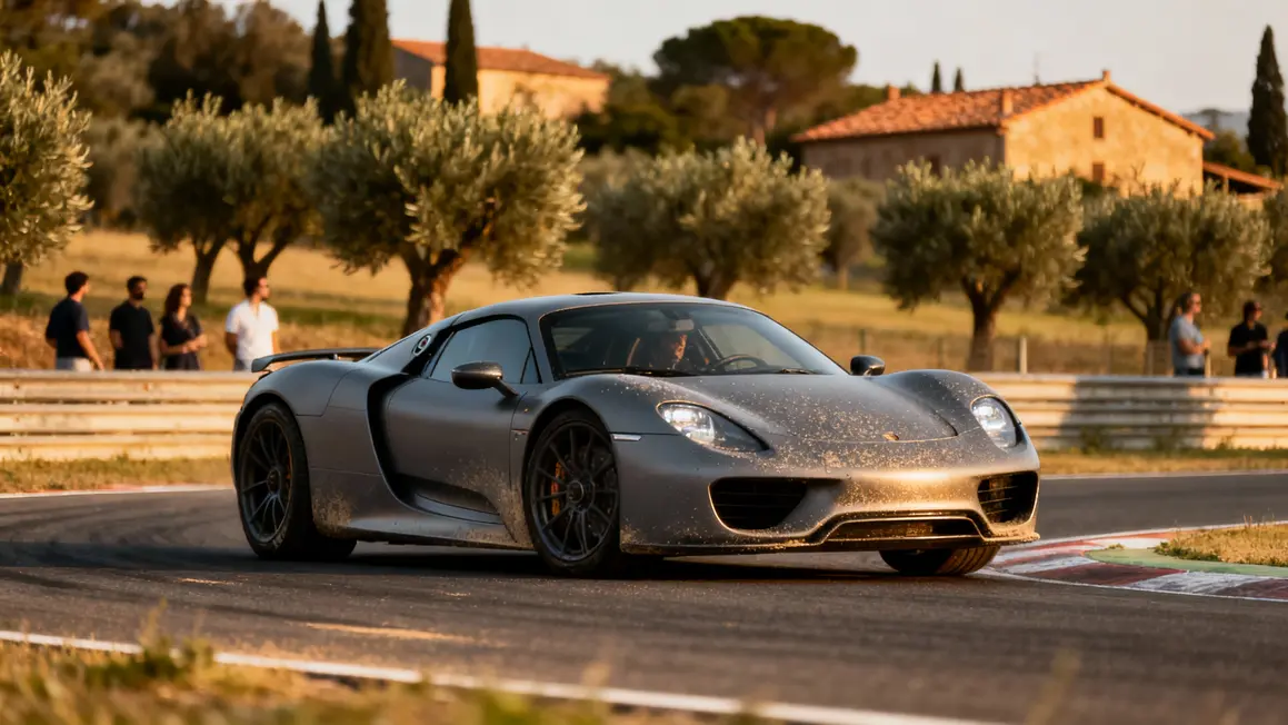 Gris Nardo : pourquoi cette couleur fascine la voiture et le design Voiture gris Nardo sur circuit italien visiteurs
