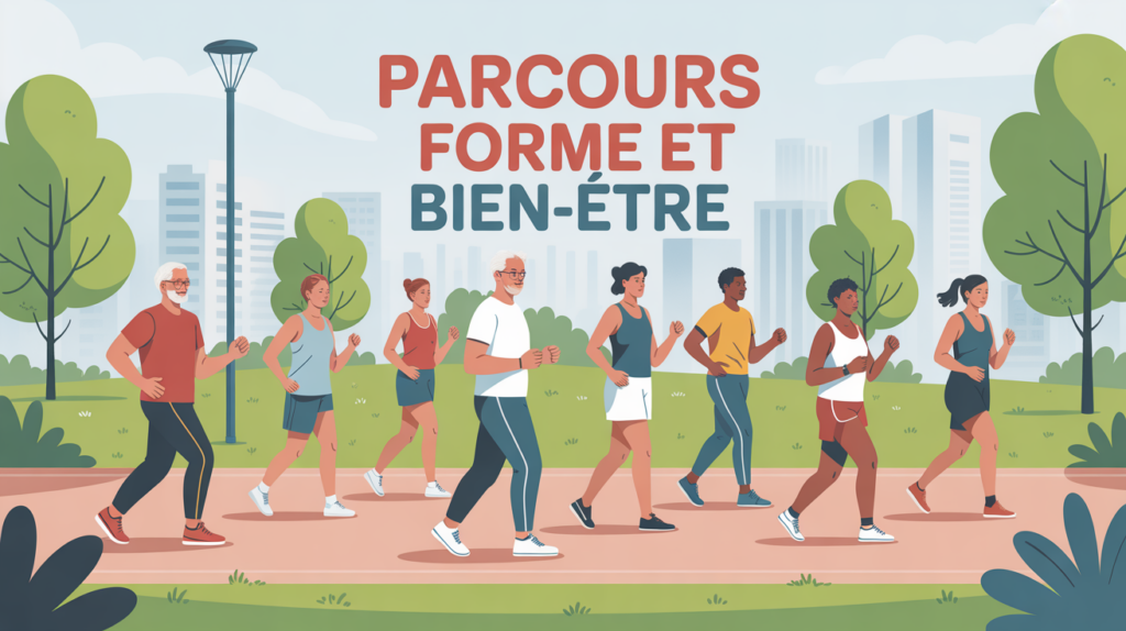 Parcours forme et bien-être à Tours : programme sport santé accessible et sécurisé Groupe pratique activite douce parc urbain parcours forme et bien etre tours