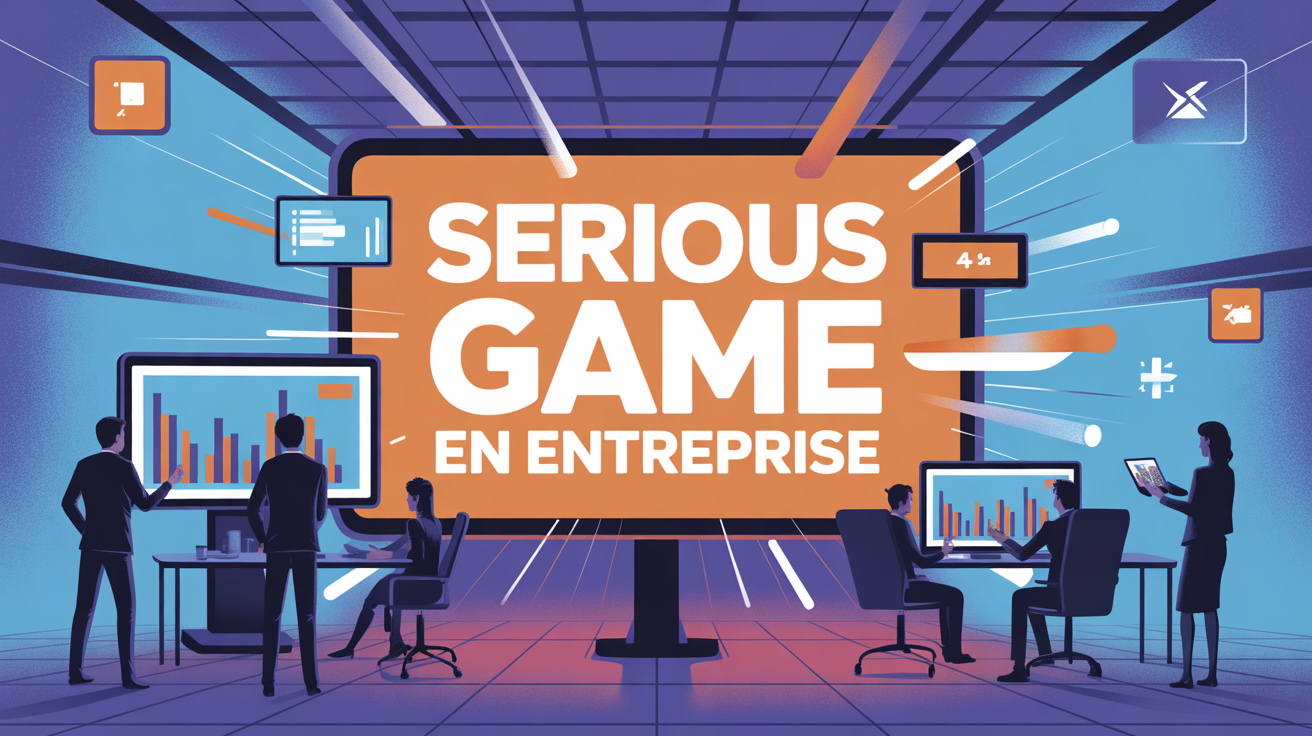 Serious game en entreprise : des formations interactives au service de la performance serious game entreprise équipe collaborant autour outils digitaux