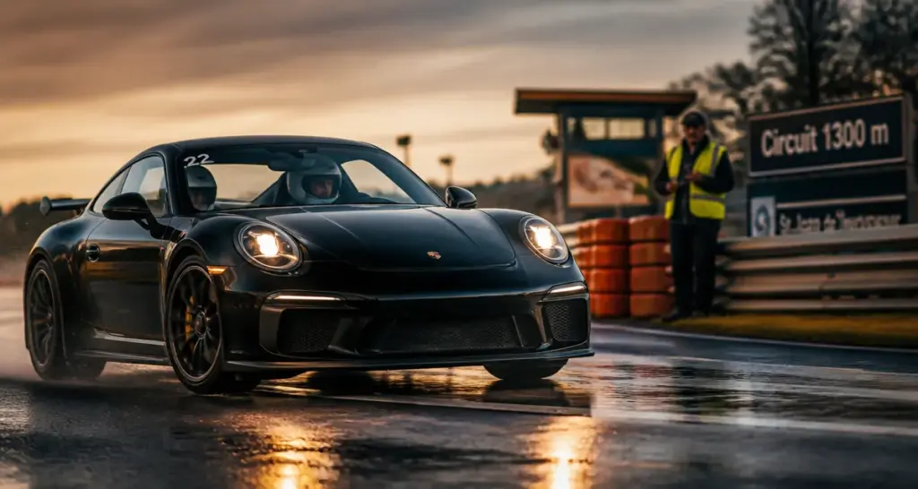 Circuit de Saint Jean de Thurigneux : 1 300 mètres de piste technique pour vos premiers tours de roue Voiture de sport sur le circuit auto thurigneux Saint-Jean-de-Thurigneux (1300 m)