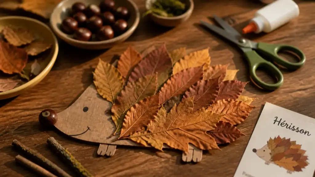 Activités manuelles d’automne pour enfants : feuilles, pommes de pin et idées selon l’âge Activité manuelle automne : hérisson en feuilles